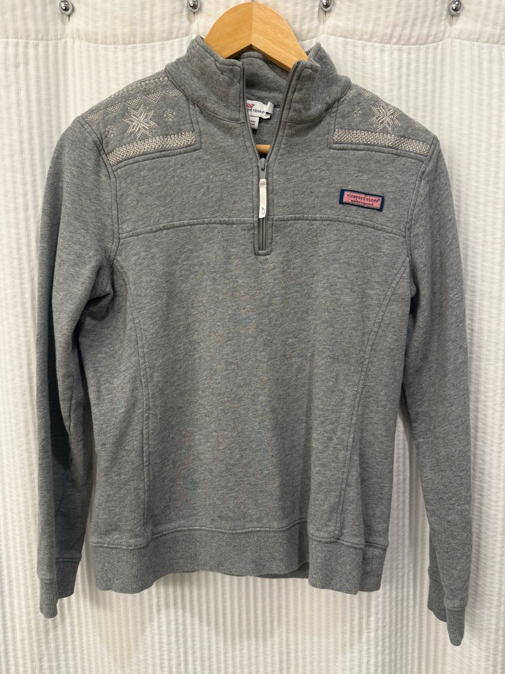 Vineyard Vines Women’s Gray Quarter-Zip Pullover Sweater - size small